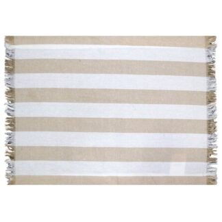 Individual algodón rayas anchas beige